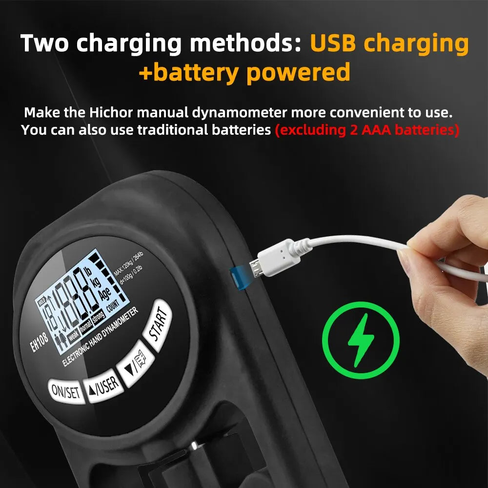 Grip Strength Tester 265Lbs/120Kg Digital
