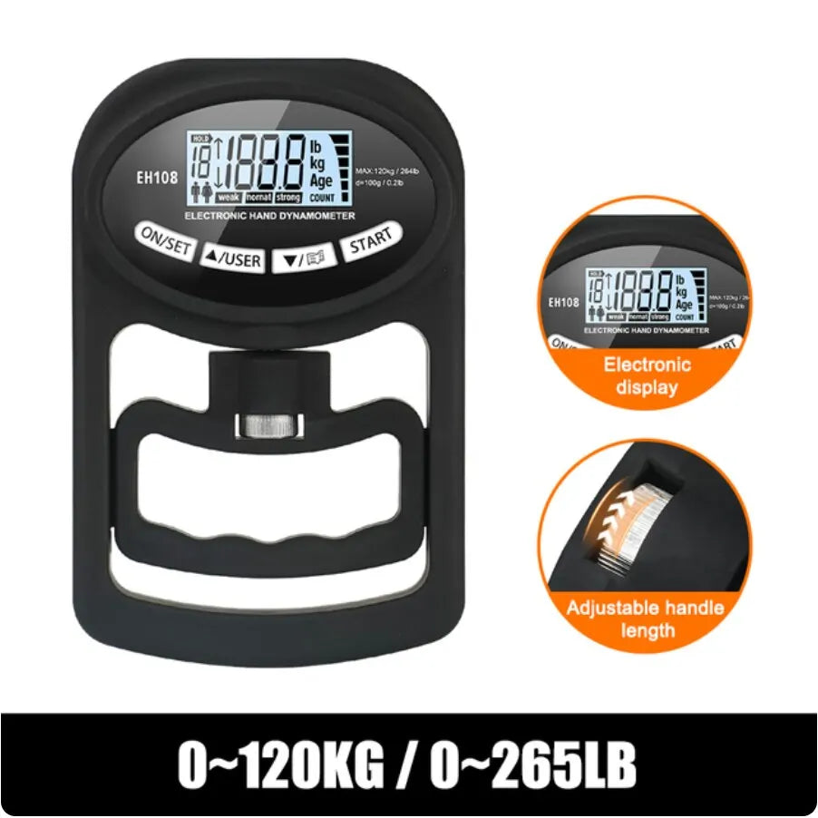 Grip Strength Tester 265Lbs/120Kg Digital