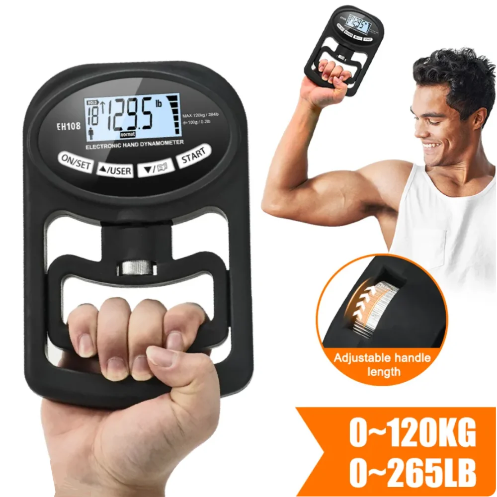 Grip Strength Tester 265Lbs/120Kg Digital
